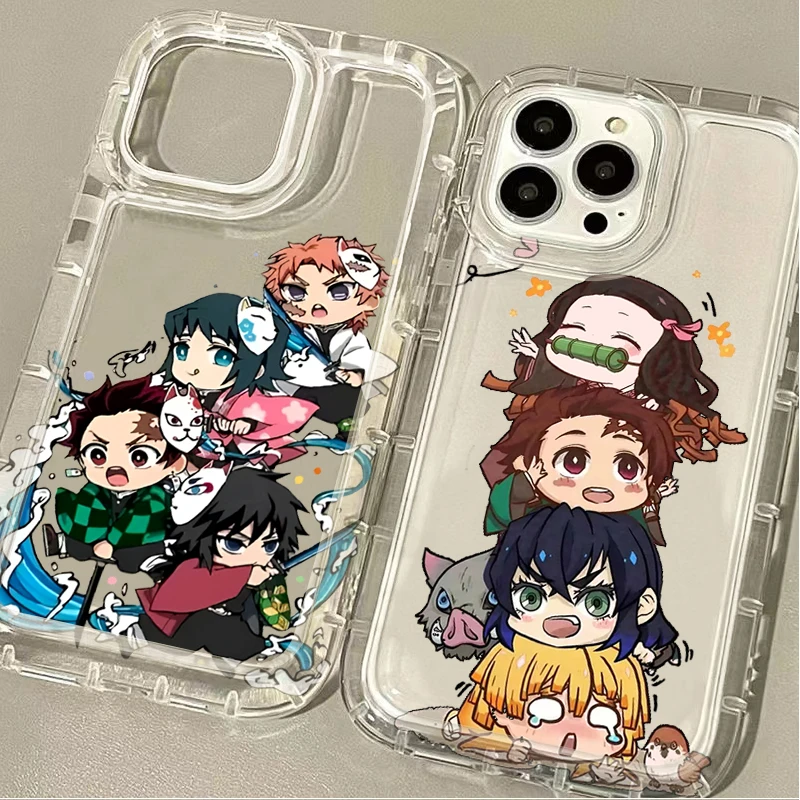 Demon Slayer Q-Version Clear Case for Xiaomi Redmi Note 13 12 Pro Plus 5G 4G 12S 11 11S 10 10S 9 9S 8 Pro 12C 10C Back Cover