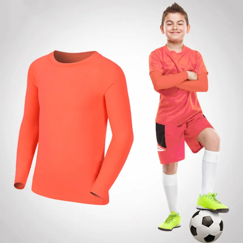 Niños niños niño niña corriendo camiseta larga Fitness deporte baloncesto fútbol al aire libre senderismo trotar montar ropa de fútbol J25