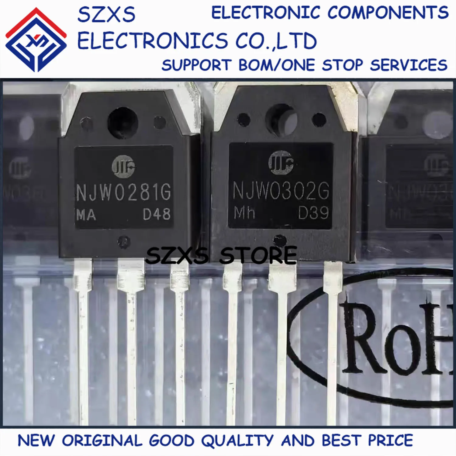 New Original 10Pairs NJW0302G NJW0281G TO-3P Powerful Audio Amplifier Transistor In Stock Electronic Components Good Quality