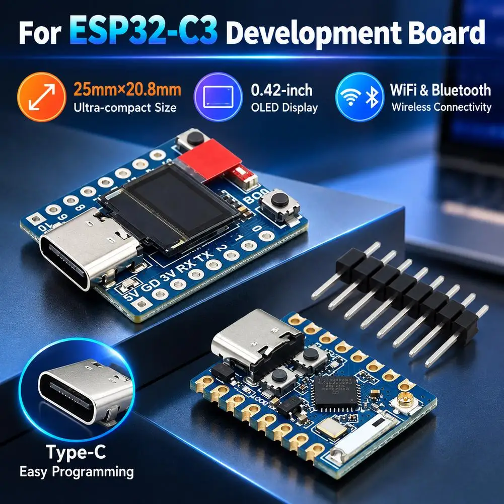 ESP32C3 PRO MINI Development Board WiFi Bluetooth-Compatible Wireless Connectivity Type-C Onboard ESP32-C3FH4 Chip Module 2026