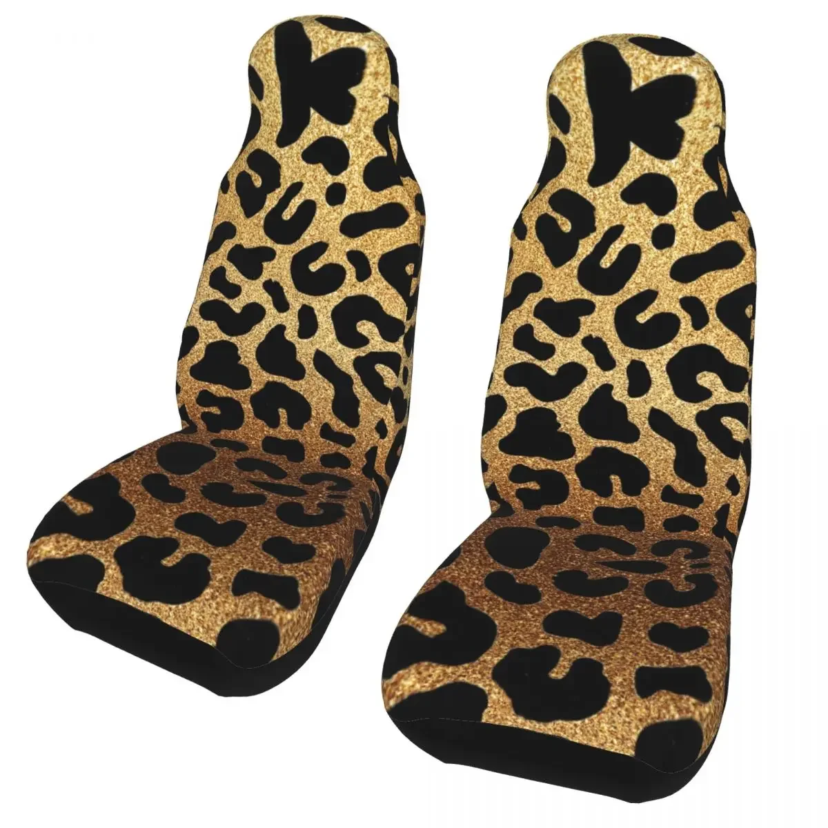 2 Pcs Glitter Leopard Universal Car Seat Cover Auto Interior Women Tiger King Car Seat Covers Fiber Car Styling