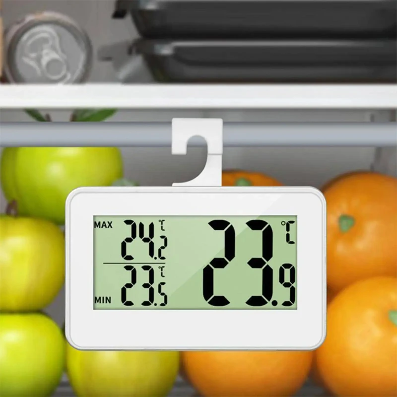 IPX3 Digital Thermometer Fridge Freezer Hanging Hook Thermograph Humidity Meter Waterproof LCD Display Wireless