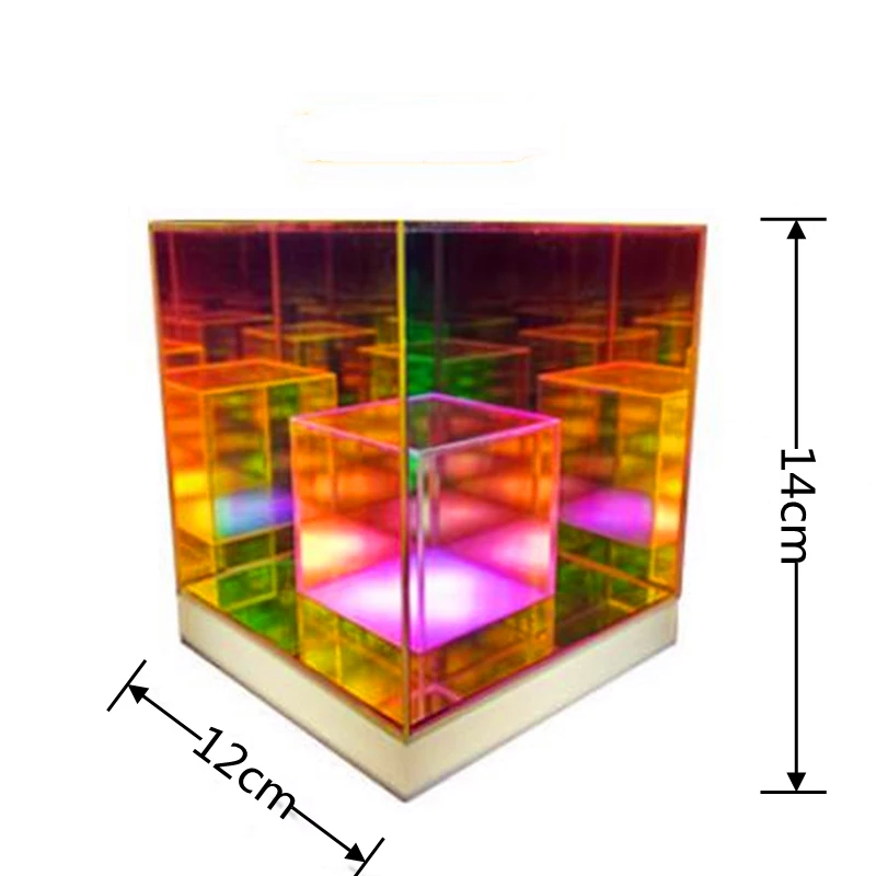 LED 3D Pyramid Cube Night Light USB Color Dimming Ambient Light Living Room Bedroom Bedside Decorative Table Lamp Birthday GifT