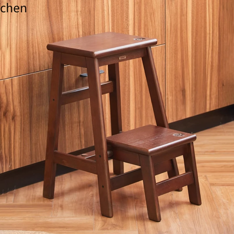 

YXY Folding Ladder A-Frame Ladder Thickened Solid Wood Ladder Chair Stool Dual-use Climbing Stairs Storage Rack