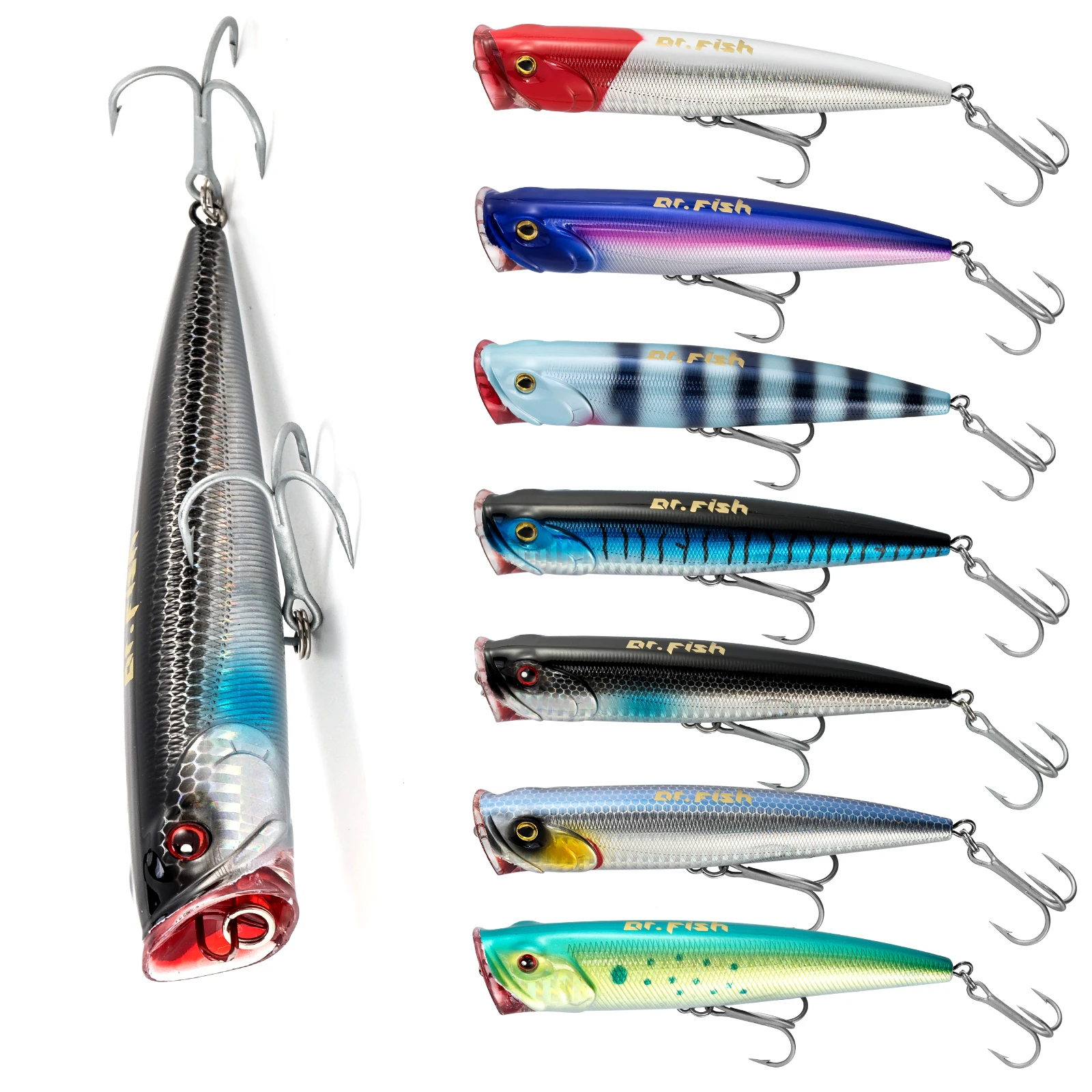 

40g GT Popper Fishing Lures 14cm Topwater Wobblers Artificial Bait Saltwater Plug Tuna Surf Fishing Trout Bass Offshore Big Game