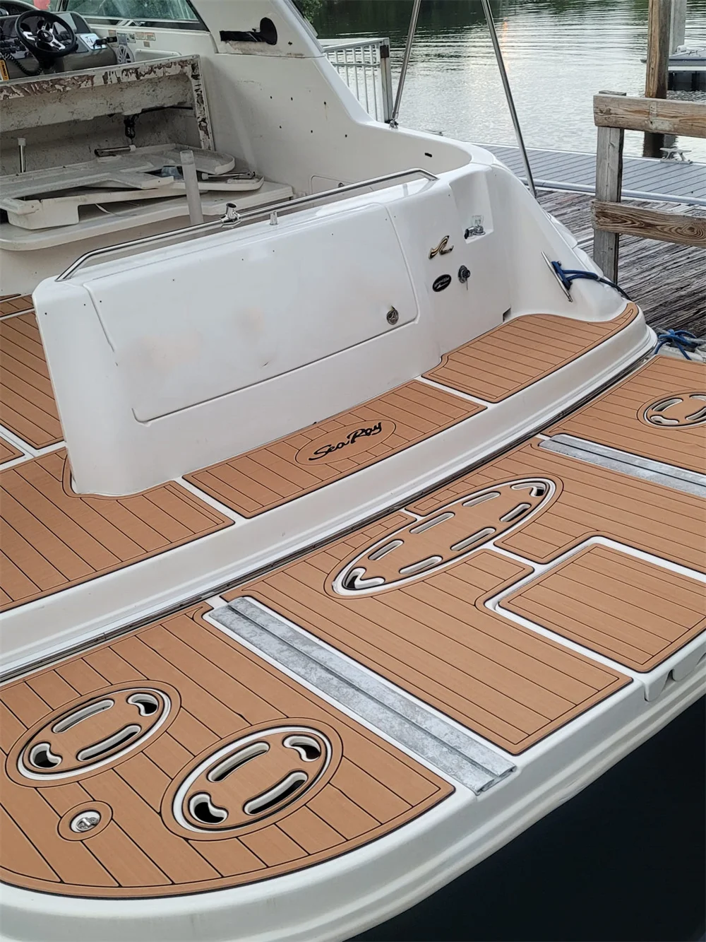 

2018 Monterey 234 SS Cockpit Pad Boat EVA Foam Faux Teak Deck Floor Mat Flooring SeaDek MarineMat Gatorstep Style Self Adhesive