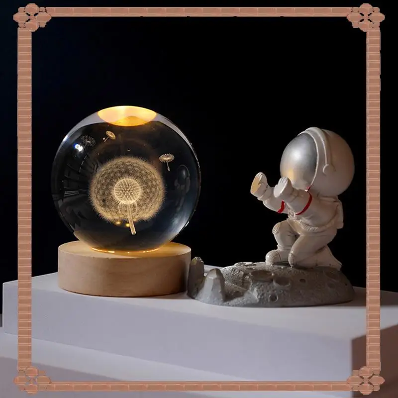 24-Hour Delivery LED 3D Engraved Ball Night Light With USB Base Table Lamp For Bedroom Home Decor Gifts For Women And Girls