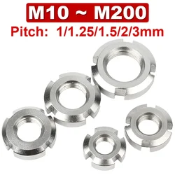 304 Stainless Steel GUK Check Valve Round Nut GB812 Slotted Round Nut Bearing Locking /Fine Thread/Right/Left Thread M10~200