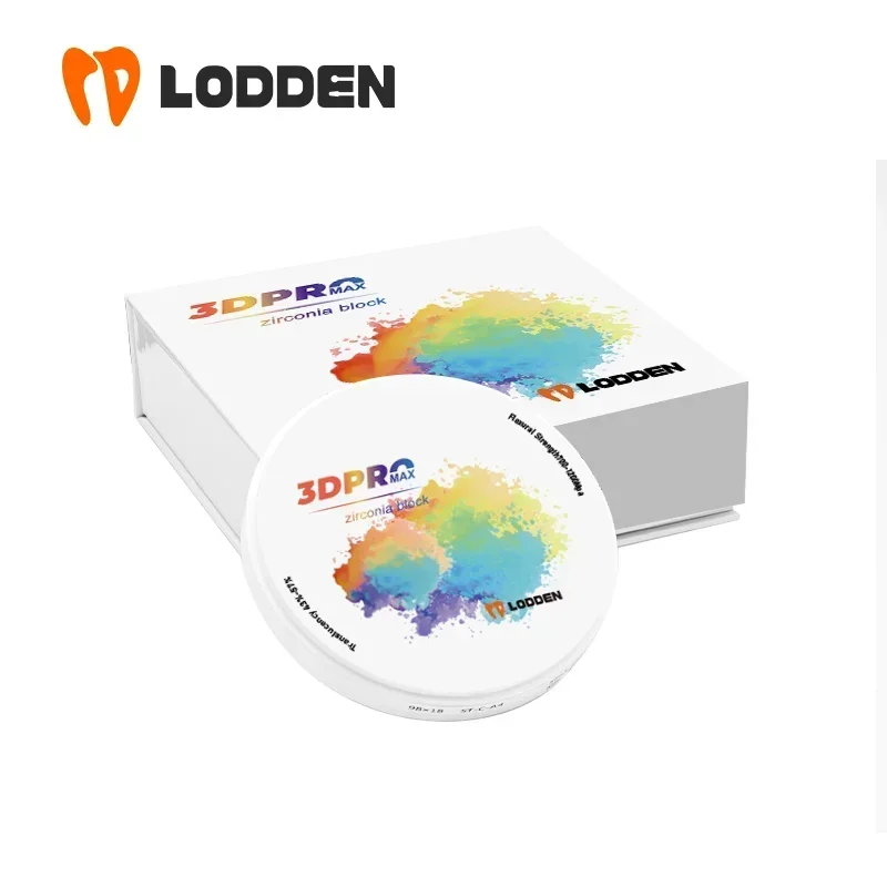 Lodden Dental Material Zirconia Multilayer Block 98mm Open System 3D PROI MAX Multilayer Zirconia Disc Cad Cam Dental Lab use