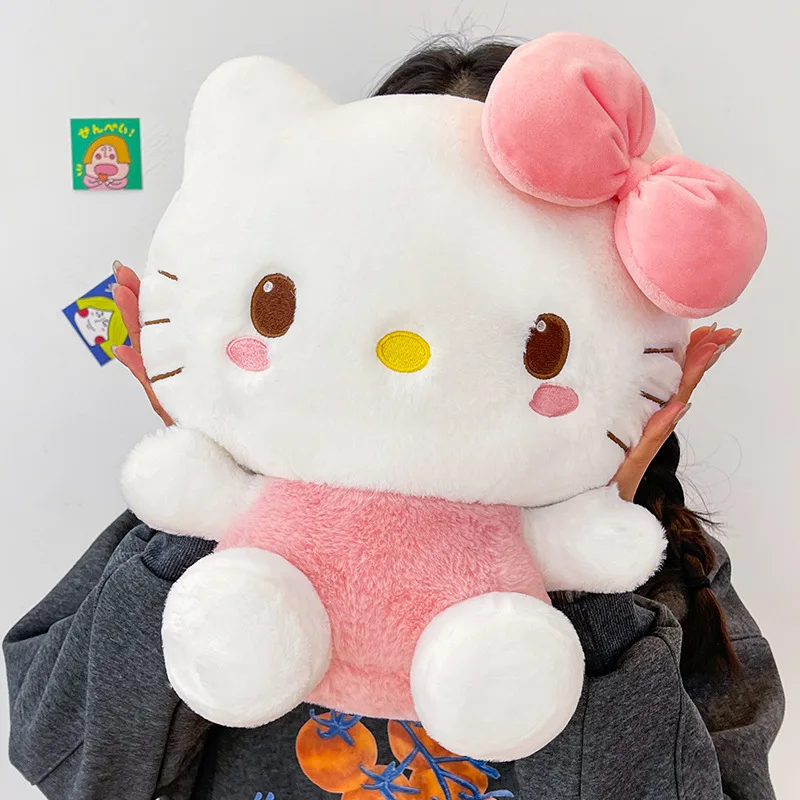 

Плюшевая игрушка Hello Kitty Sanrio 55 см, кавайная кукла КТ для детей и взрослых, подарок на день рождения, милая аниме-игрушка для девушки