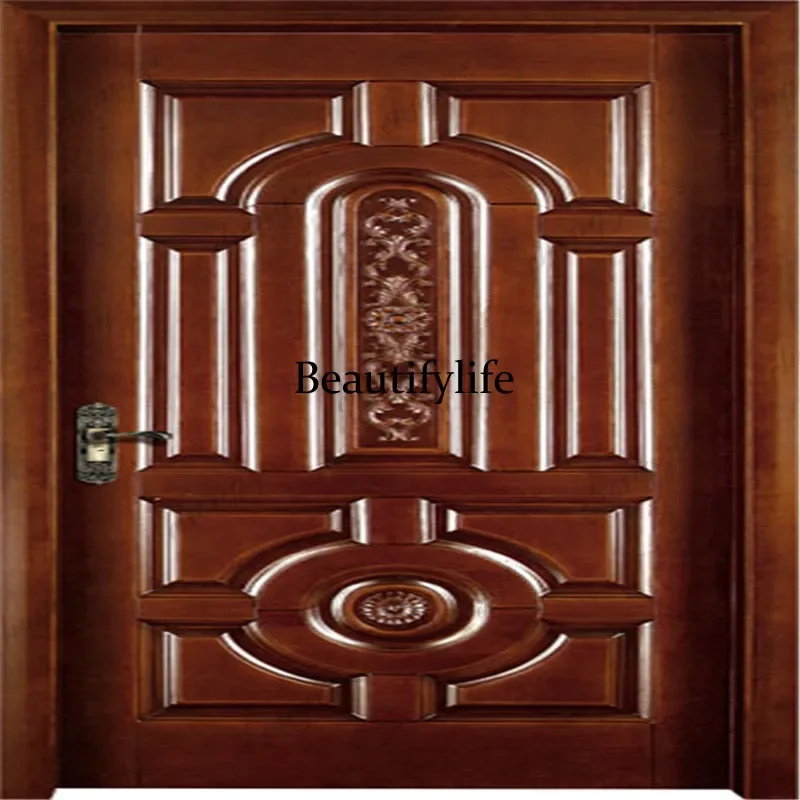 Y136  Customization Solid Wooden Entry Interior Doors Single Double Door Available