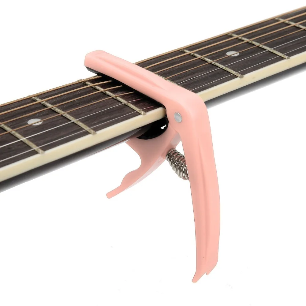 Stable ABS Shell​ Guitar Capo Black​&Pink ​6-String ​Guitar Clamp ​With Spring Clamping Capo For Acoustic and Electric Guitars​