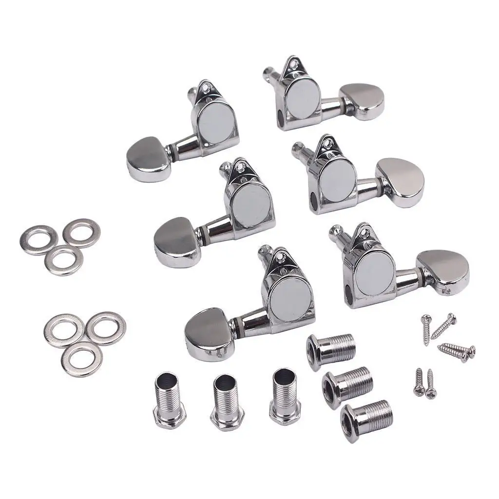 String Tuners Zinc Alloy Chrome Tuning Pegs for Accurate Guitar Tuning for Acoustic Electric Guitars