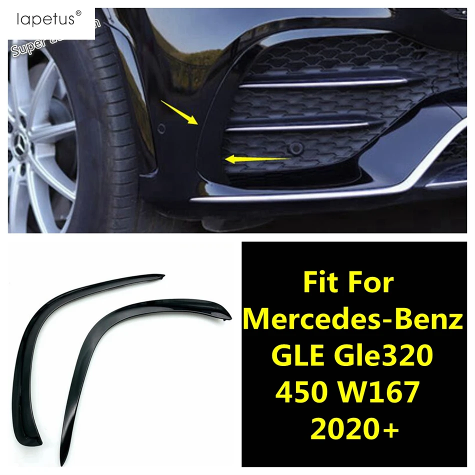 

Front Rear Fog Light Lamp Eyebrow Strip Cover Trim For Mercedes-Benz GLE Gle320 450 W167 2020 2021 Black Accessories Exterior