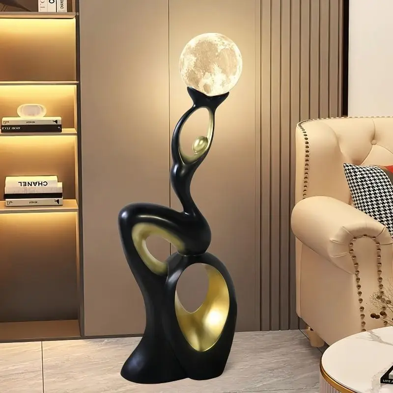 

Home Decor Sculpture Figurines Decoration Accessories Dancing Life Moon Lantern Landing Ornament Living Room Resin Animal Statue
