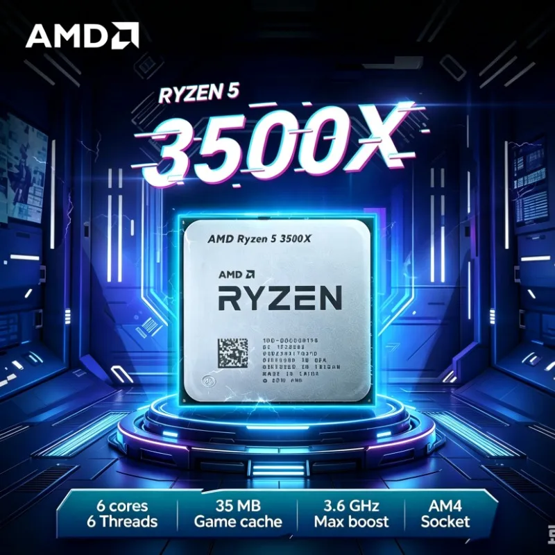 AMD Ryzen 5 3500X R5 3500X 7NM L3=32M 3.6GHz Six-Core Six-Th