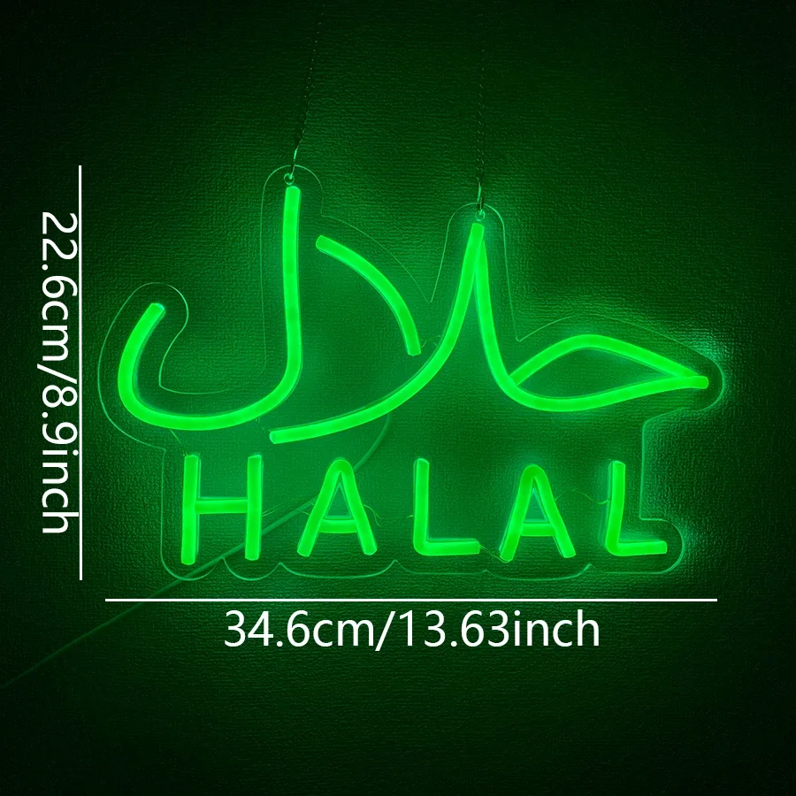 Muslim Food LED Decorative Neon Lights, Catering Stores To Increase The Atmosphere In The Store, Usb Light Source Control.