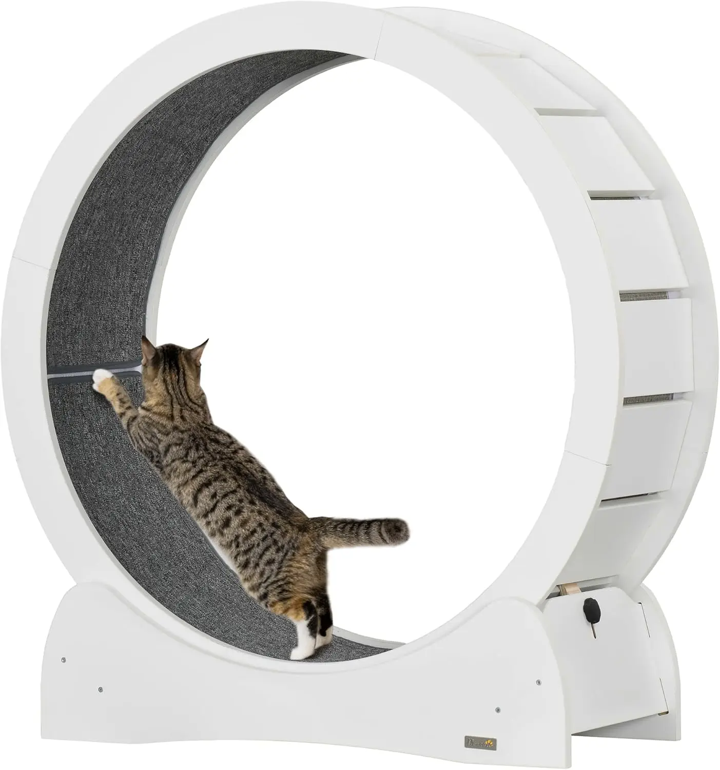 Cat Wheel for Indoor Cats, 30 Inch Cat Exercise Wheel, Cat Treadmill with Brake, Cat Running Wheel for Fitness & Healthy, White