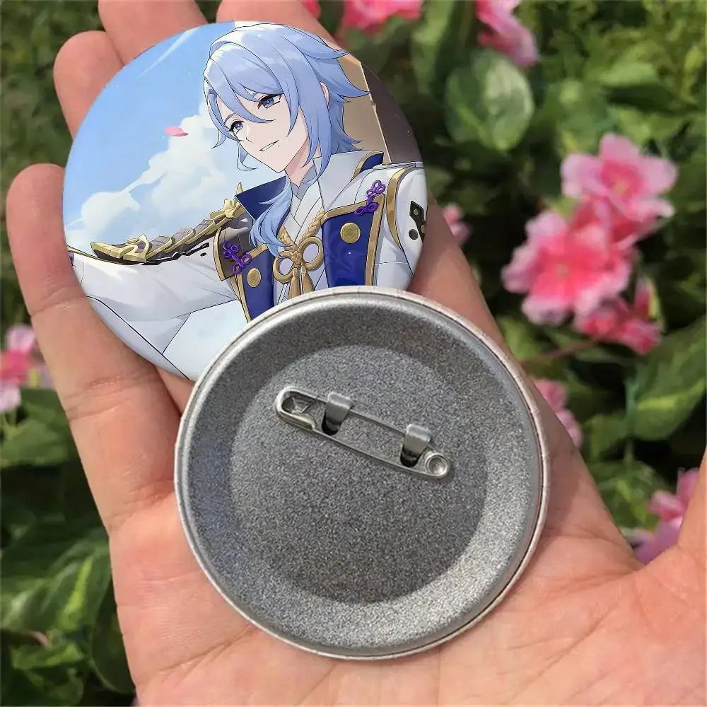 Kamisato Ayato G-Genshin I-Impact Badges Button Round Creative Pin Brooch Badge Bag Decor Accessories Fans Collect Friends Gifts