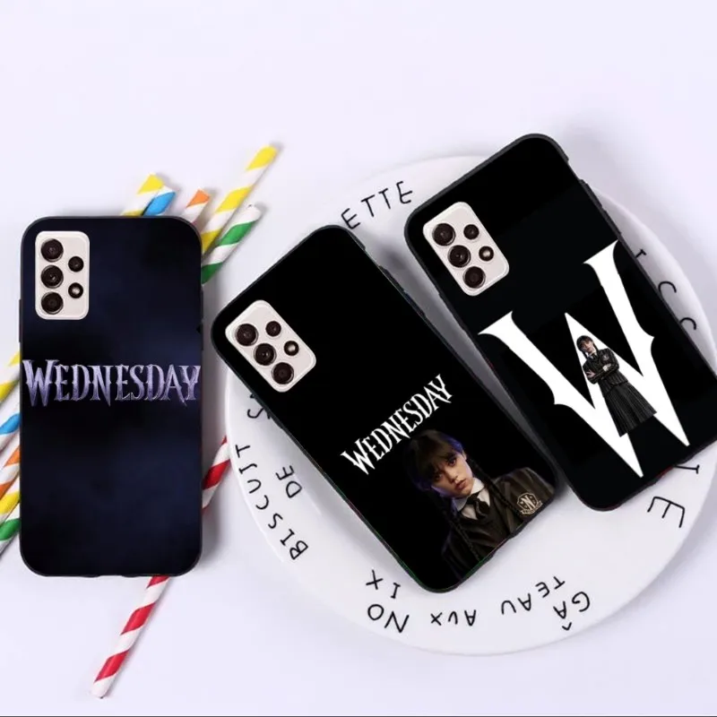 Wednesday Addams Aesthetic Phone Case for Samsung A91 A81 A73 A72 A71 A30S A20 A12 A13 A52 A53 4G 5G Black Cover Funda Shell