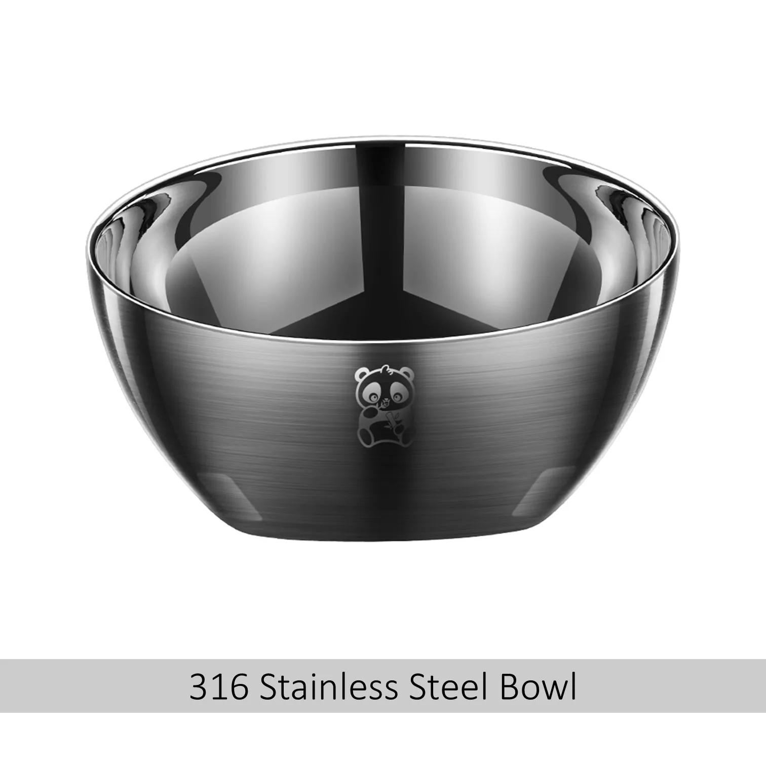 

LFGB Certificated 316L Stainless Steel Bowl 99.9% Anti-bacterial Fall Resistant Heat Insulation Baby Kids Feeding Dinnerware