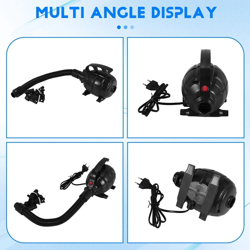 A76F-Black Camping Utility Tool Air Bed Air Inflation Tool 600W Air Compressor Portable Air Mat Electric Air Pump EU Plug