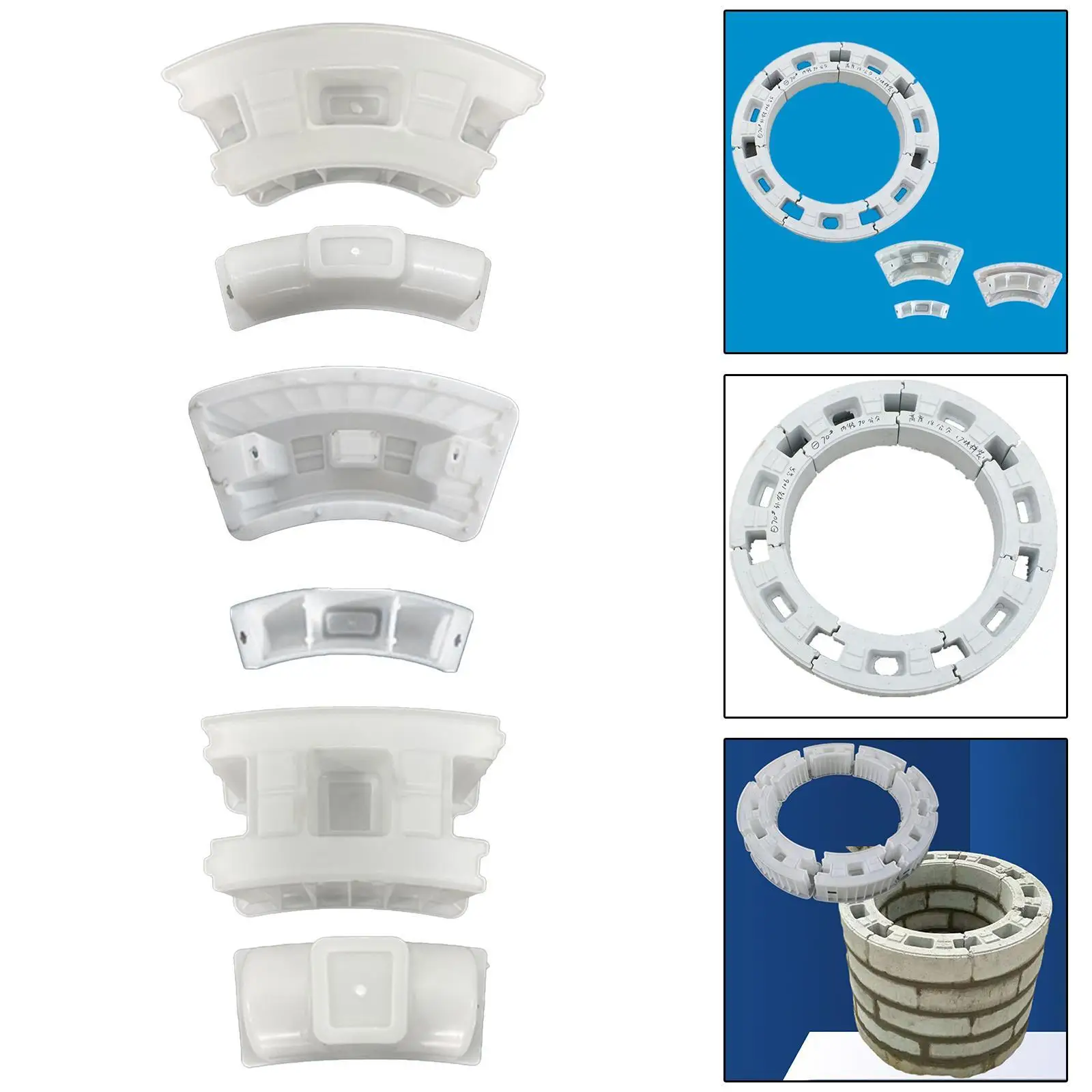 Shaft Wall Block Mould Ground Circular Concrete Block Brick Well Maker Lightweight Decorative DIY Mould for Garden Lawn Walkway