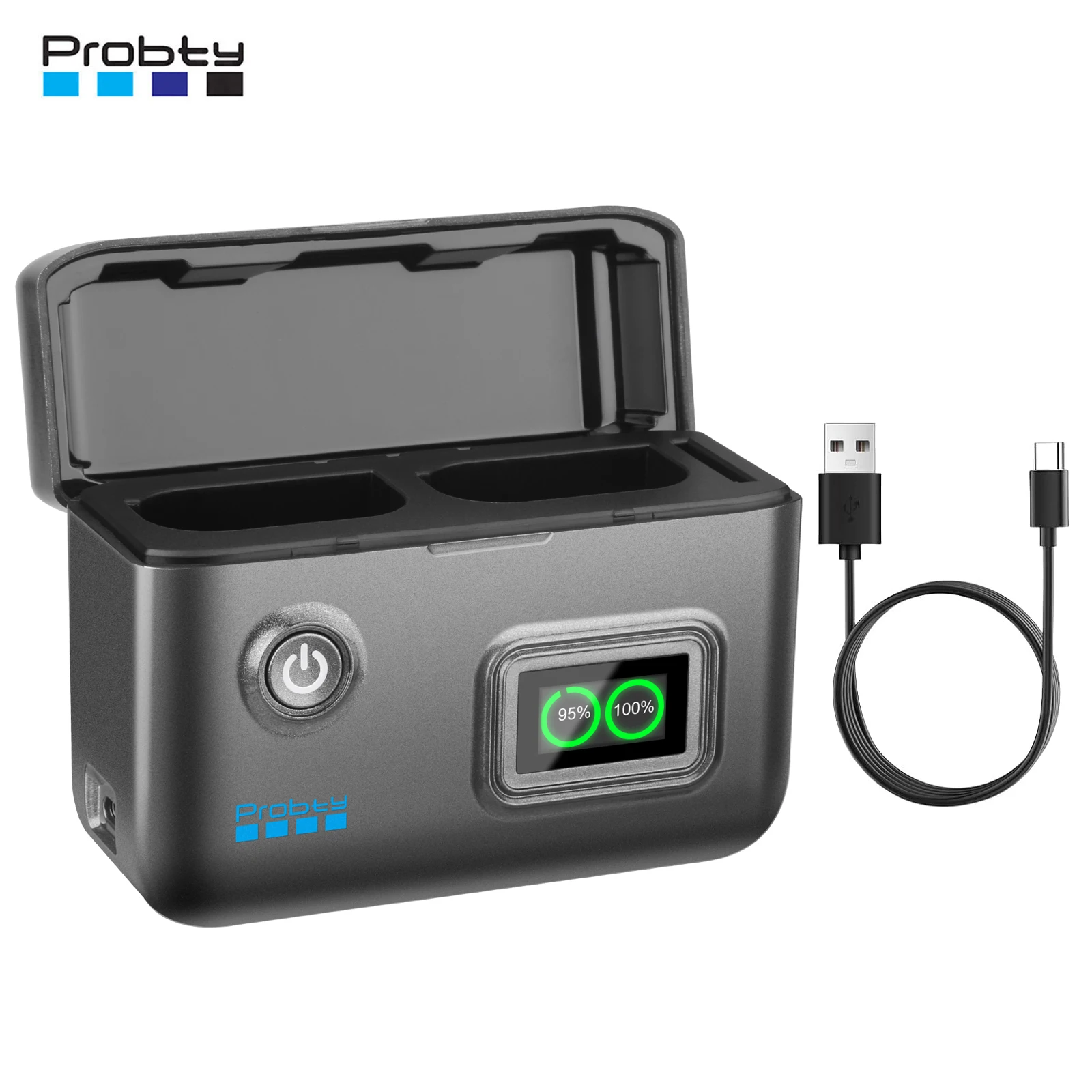 Probty DMW-BLK22 شاحن سريع محمول لـ Lumix DC-S5، S5II، S5IIX، S5M2، S5M2X، S1RII، GH6، GH6L، GH5II، G9M2