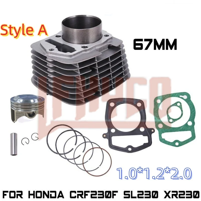 

Motorcycle 67 mm Big Bore Engine Cylinder 235CC Piston Kit Set Motor For Honda CRF 230F SL XR 230 2007-2015 Motoblock ATV Parts