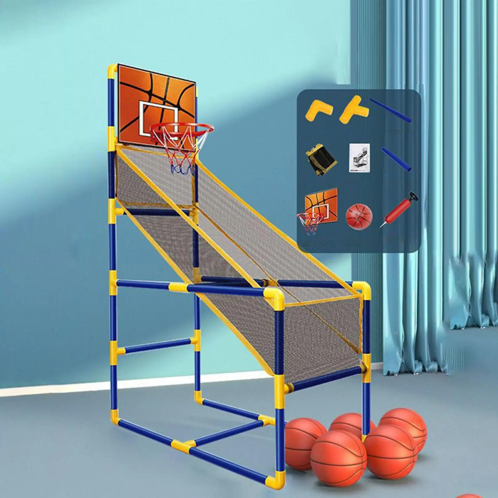 

Indoor Basketball Hoop Arcade Game with Pump Competition Indoor Easy to Set up