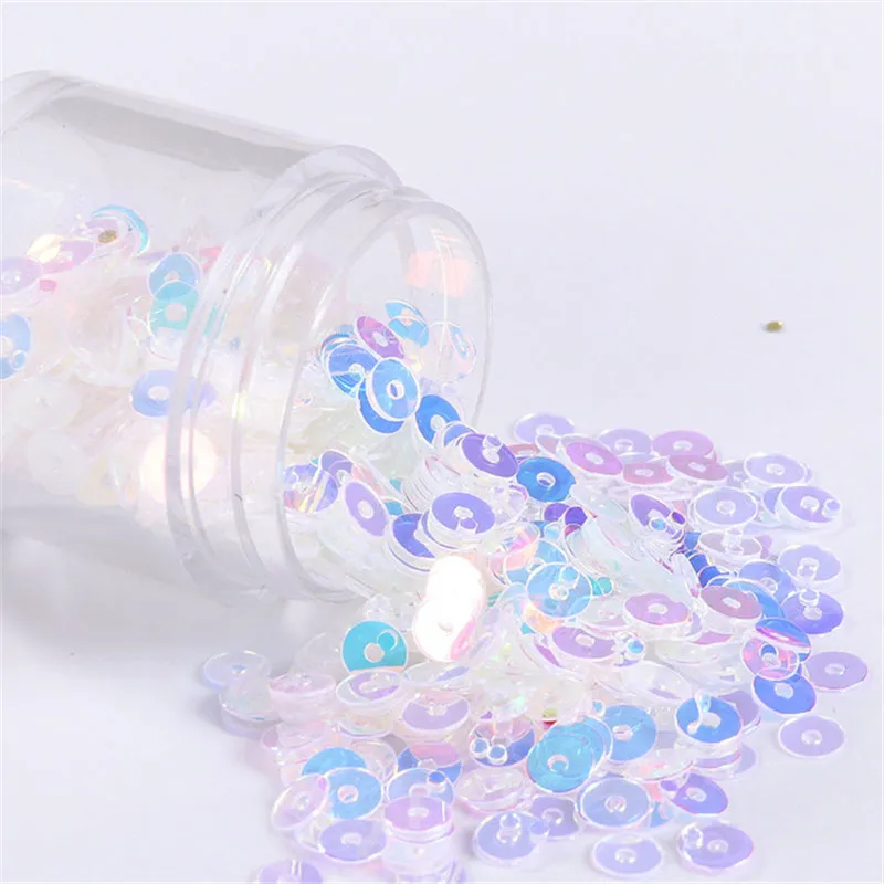 2000 Piezas/Lote de Lentejuelas Transparentes AB de 4mm, Lentejuelas Redondas Planas de PVC, Lentejuelas para Manualidades, Prendas de Mujer, Costura, Accesorios