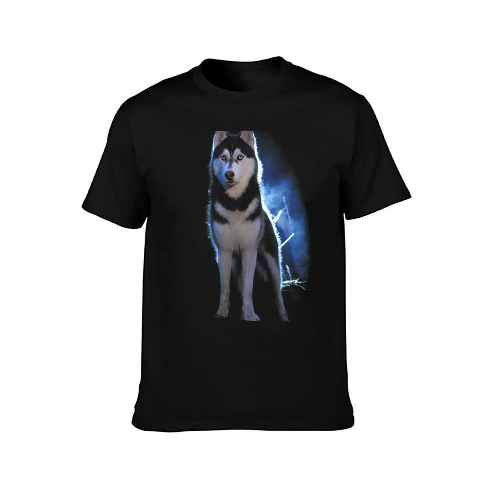 Siberian husky T-Shirt, Summer Casual Cotton Tee, Oversized Streetwear Tops, Vintage Graphic Print, Loose Fit Short Sleeve