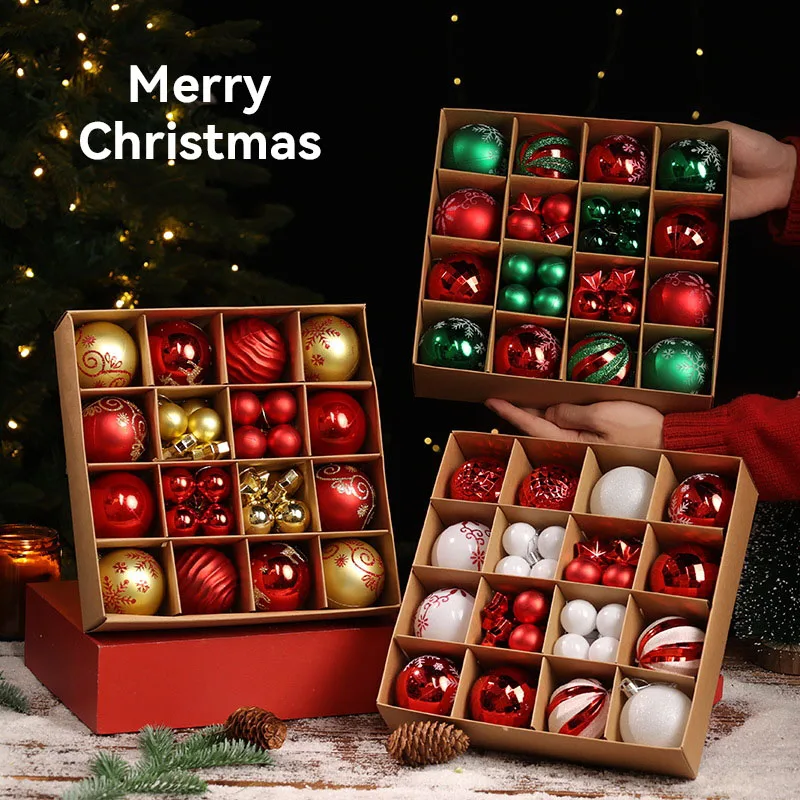 44pcs Christmas Ball Christmas Tree Decoration Ornaments for Home Decor Halloween New Year Navidad Pendant Ball Accessories