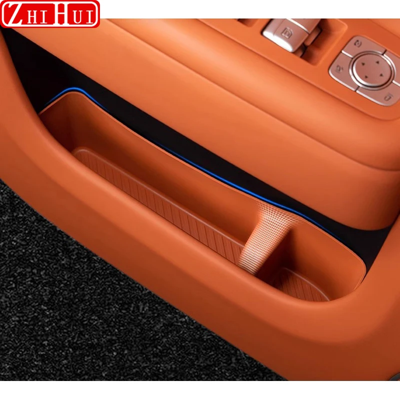 For Li Lixiang L6 2024 Car Styling Door Silicone Lower Storage Box Door Slot Cushion Storage Pocket Auto Modified Accessories