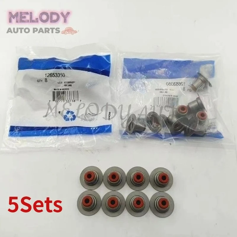 5 Sets 12653350 8PCS/Set Valve Stem Seal For GM REGAL ENVISION CAMARO EQUINOX MALIBU