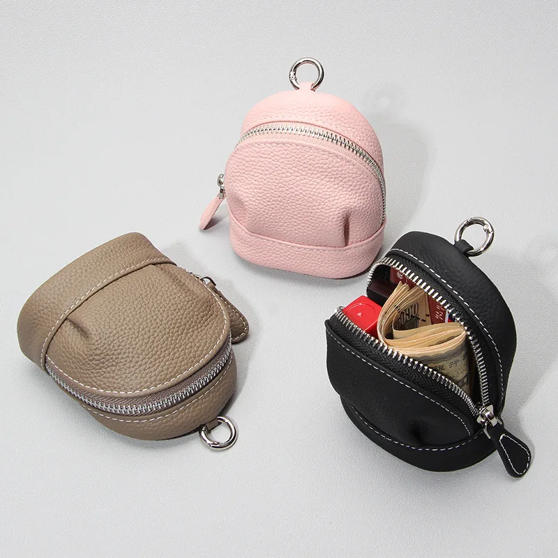 New leather small change bag, mini portable storage lipstick coin key small wallet