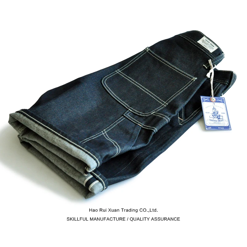 

Оригинальные хлопковые джинсы ort Pants Мужская рабочая одежда в пять четвертей с красными ушками Повседневная летняя коллекция Youth Faion