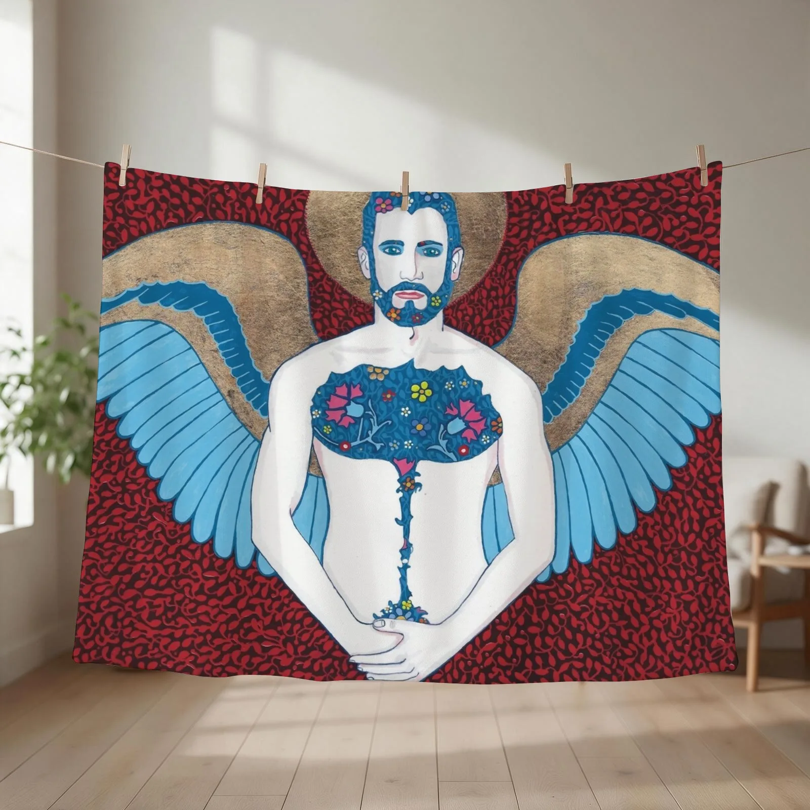 Guardiam Angel Throw Blanket couch cozy soft plush fuzzy picnic outdoor blanket