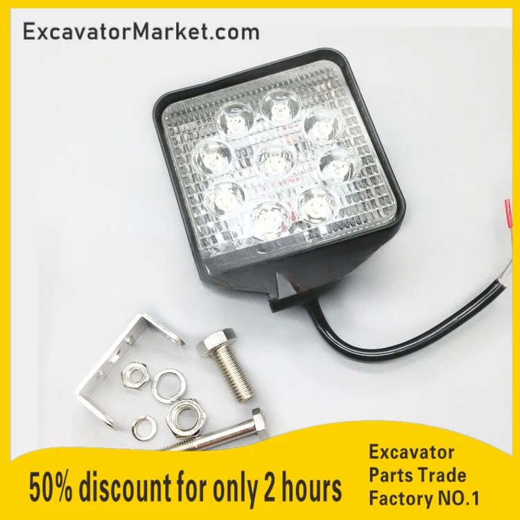 27W LED Work Light Construction truck forklift Off-road spotlight excavator accessories For excavator