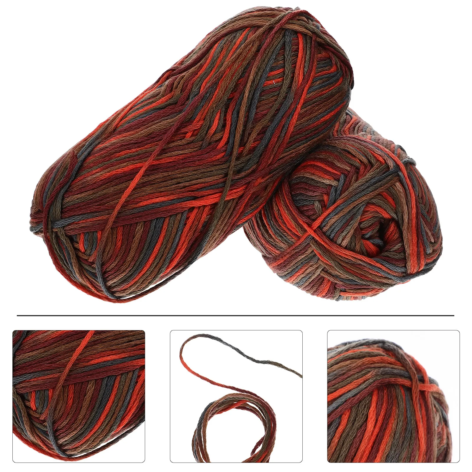 

2 рулона хлопковой пряжи для ручного вязания, натуральная шерстяная нить для шарфов, свитеров, шапок, вязания крючком, рукоделия, принадлежности для вязания