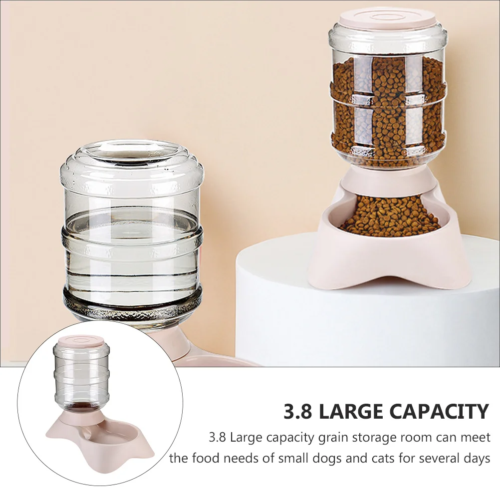 

Automatic Pet Feeder Large Capacity Food Dispenser Beige Cat Bowls Wireless Feeding Bowl Anti Tip Design Pet Supplies