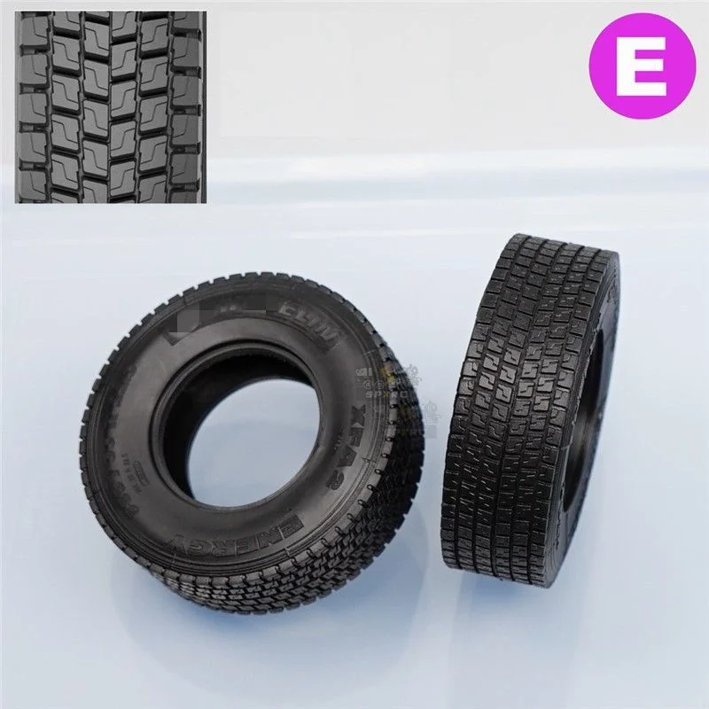 Simulation tire highway tire E2 for 1/14 Tamiya RC Dump Truck Tipper Trailer SCANIA 770S VOLVO BENZ MAN TGX Car Accessories