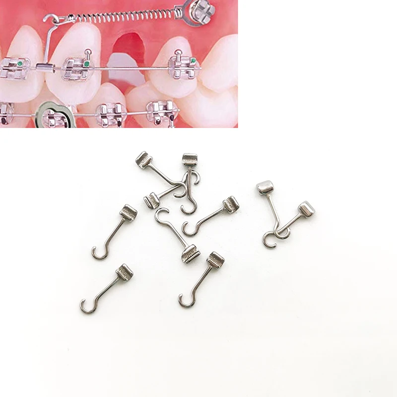 Dental Orthodontic Crimpable Hooks Question Mark Hook Long Curved Sliding Screw Hanging Ring Iron Hook Tools