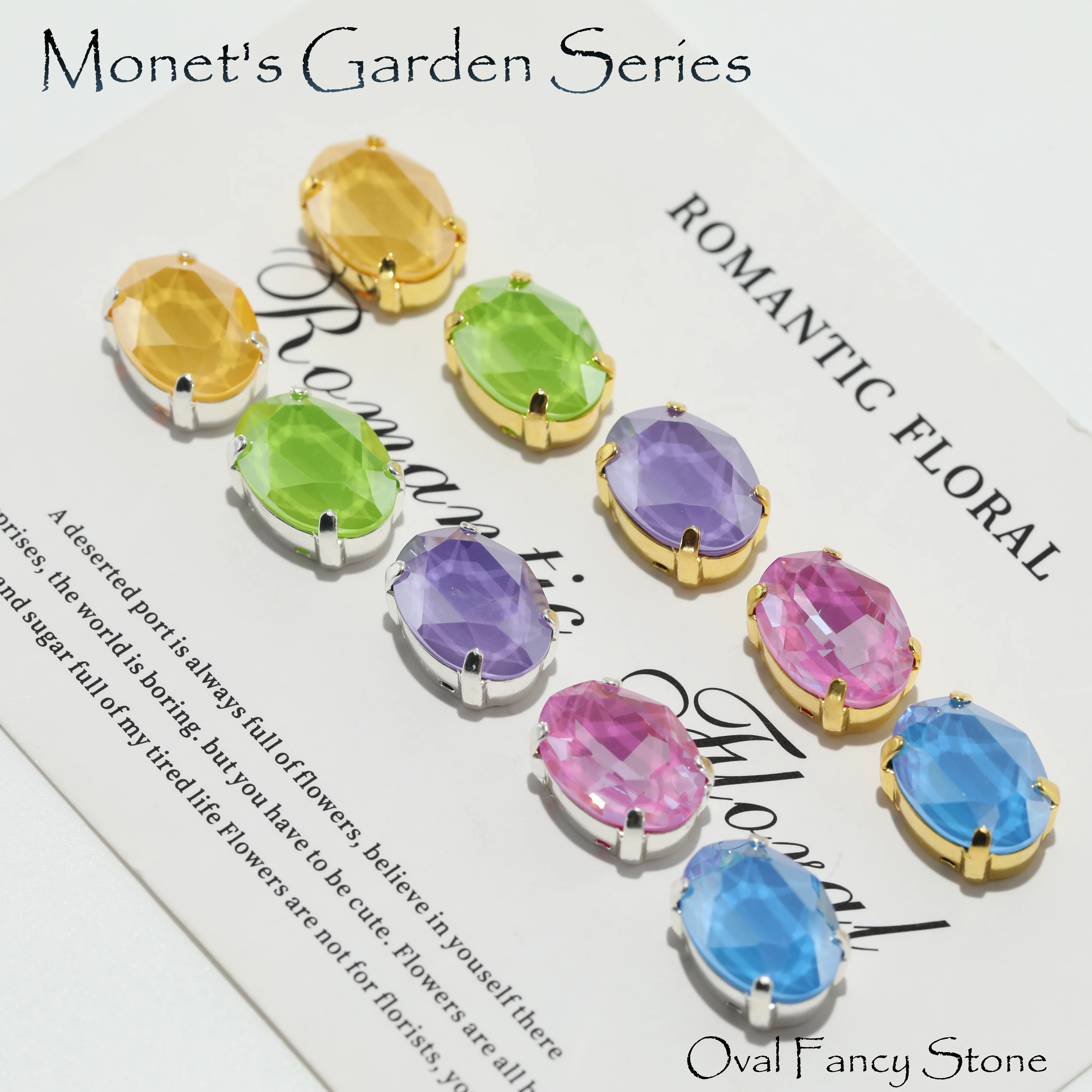 GRST Premium K9 Kristall Ovale Mocha Strasssteine Monet's Garden 2.0 Serie DIY-Deko für Kleider, Schuhe, Taschen, Nagelkunst, Handarbeit – Detail 1