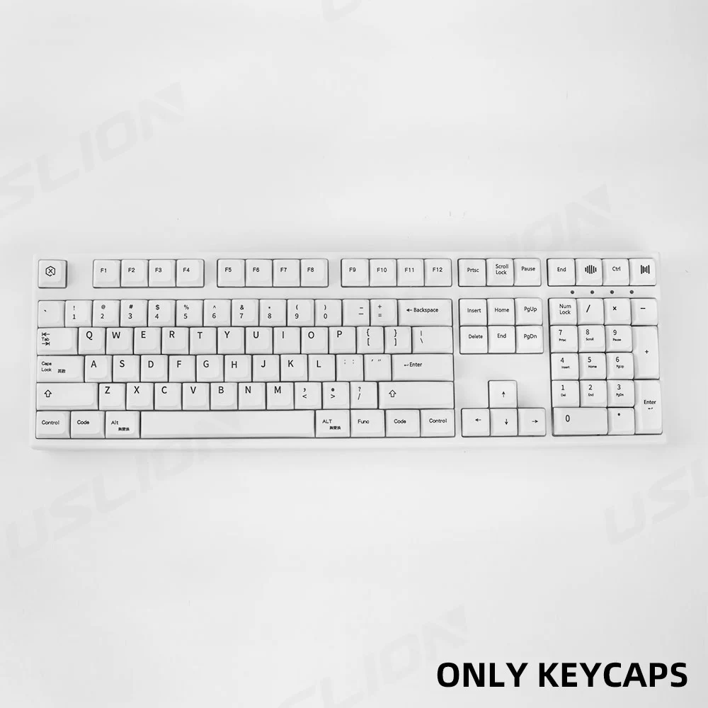 Juego de teclas XDA para teclado, accesorio PBT para juegos mecánicos personalizados, sublimación de tinte, estilo acortado, 127 teclas