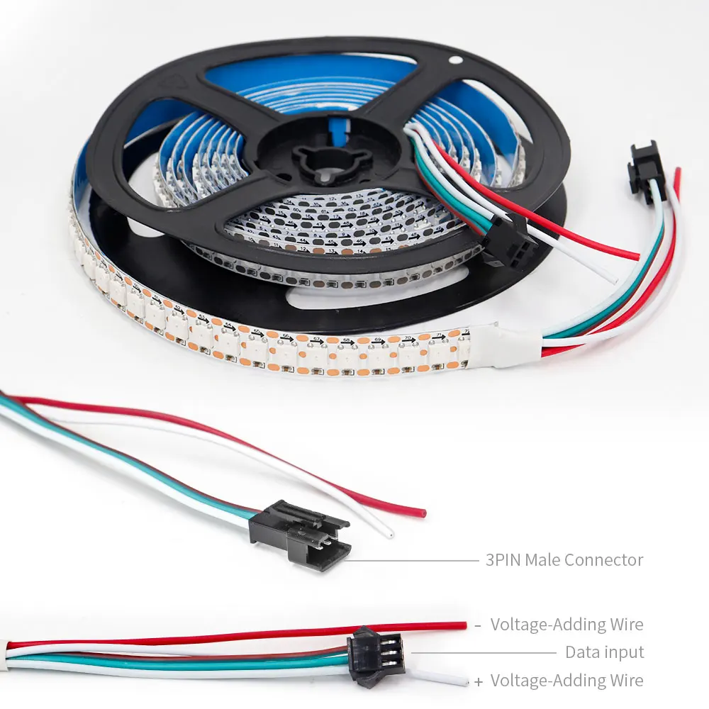 WS2812B WS2813 WS2815 5050 RGB inteligentna taśma LED WS2812 indywidualny adresowalny IC 144 piksele/diody/m taśma IP30/65/67 DC5/12V