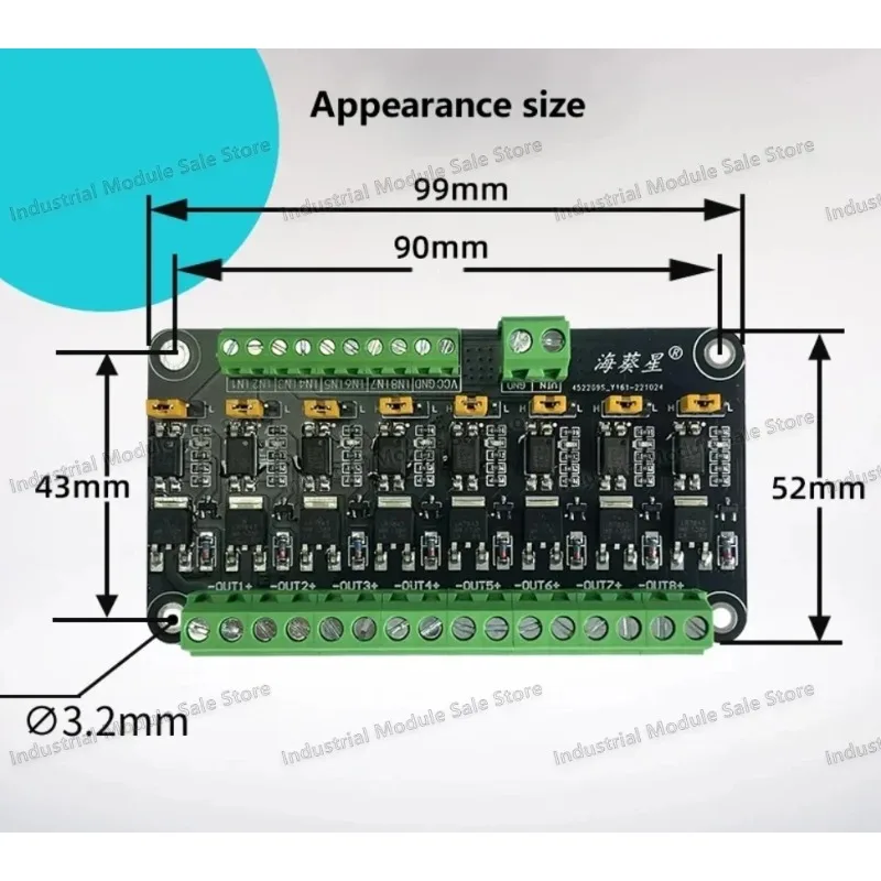 5V 3.3V 8 Way MOSFET Module Microcontroller PLC Amplification Field-effect Drive Tube Optocoupler Isolation PWM