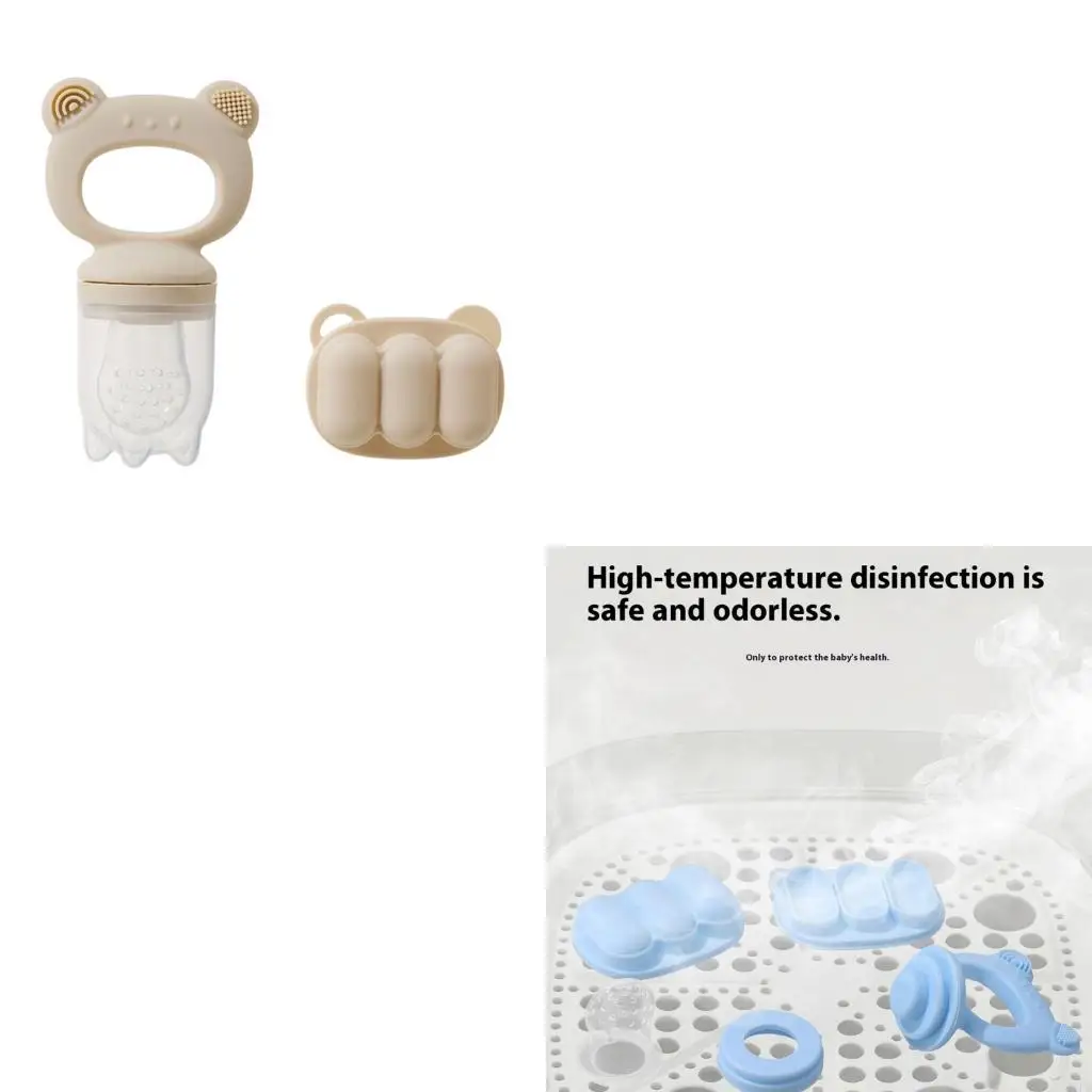 

Силиконовая детская кормушка для фруктов с лотком для льда для здоровья и облегчения прорезывания зубов