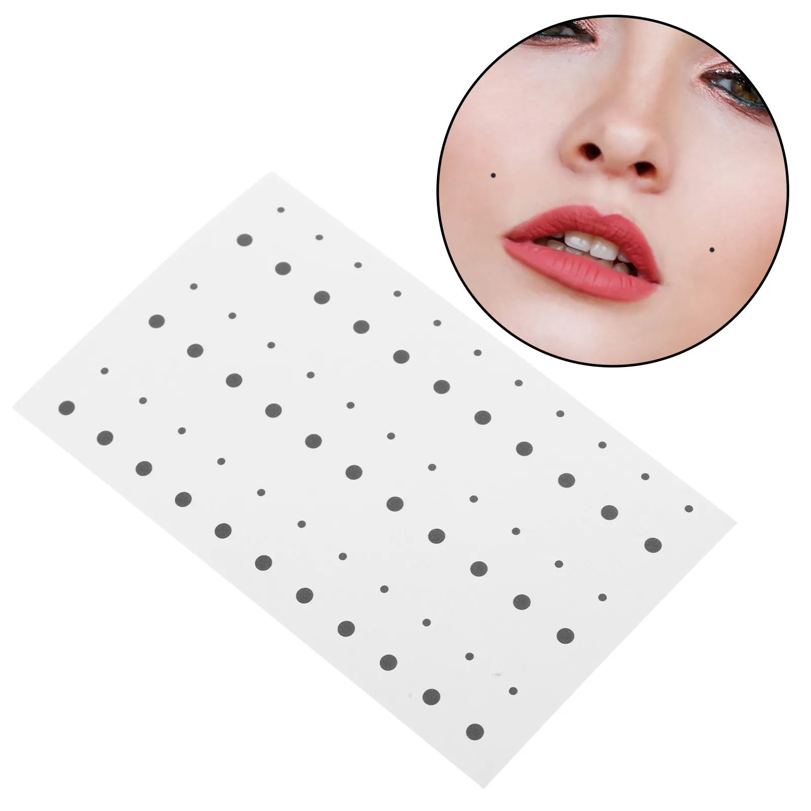 

20Pcs Fake Mole Beauty Spot Stickers Facial Decals for Halloween Costume Party Favors Temporary Makeup Black Dot Stickers