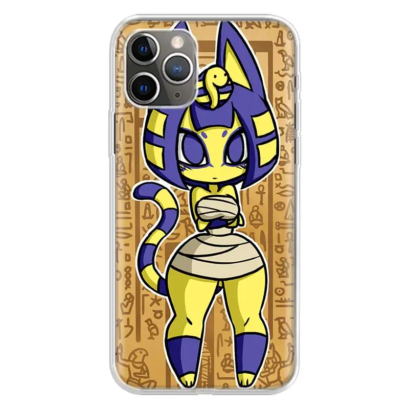 Coque de téléphone en silicone souple Cartoon Ankha, coque pour Apple iPhone 11, 12, Mini, 14, 15, Ultra, 13 Pro, Poly, X, XS Max, 7 Plus, 8, 6S, SE